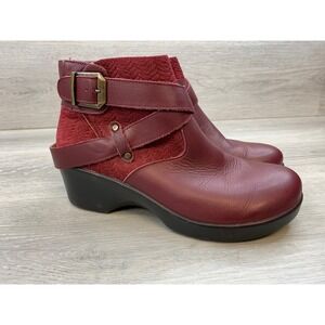 Alegria Eva Women's Ankle Boots Burgundy Red Leather Suede